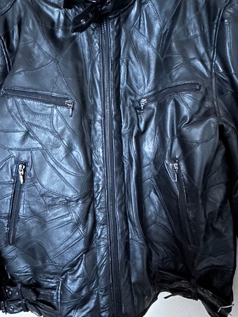 ニシノインターナショナル★メンズ★革ジャン・レザージャケット・ライダース★黒3L