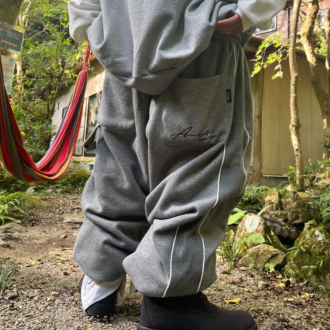 グレー サルエルパンツ スウェット素材