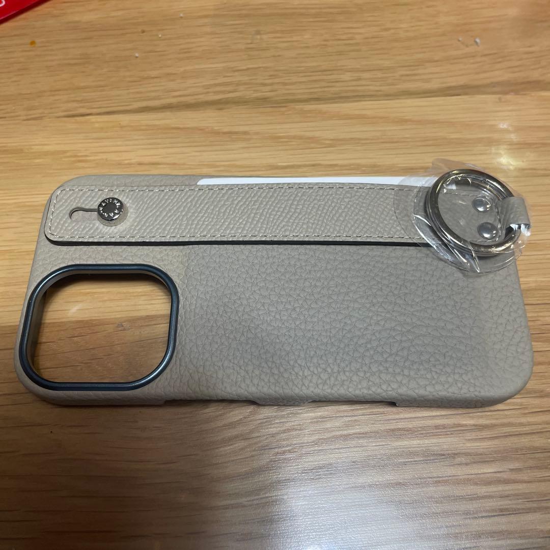 新品Bonaventura グレージュiPhone16用ケースハンドル付