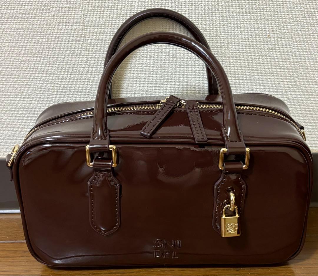 SNIDEL ミニボストン バッグ ダークブラウン スナイデル