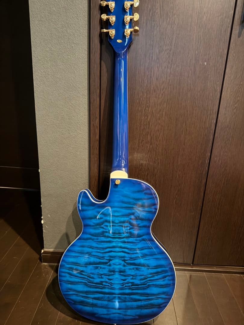 Grote エレキギター 青 ホロウボディ