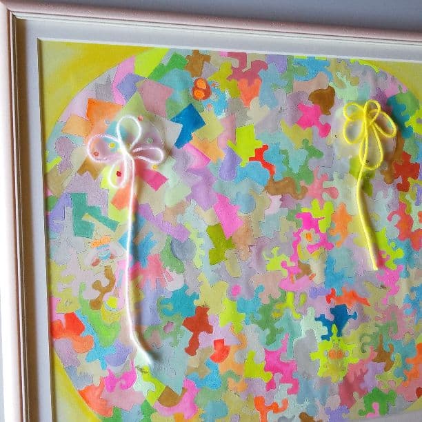 絵画、まあるい色と輝き