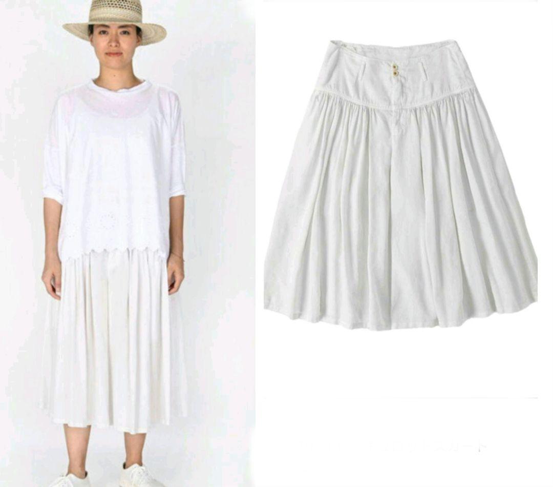 45R　45rpm　テンセルのレイレイ　キュロットスカート（白）