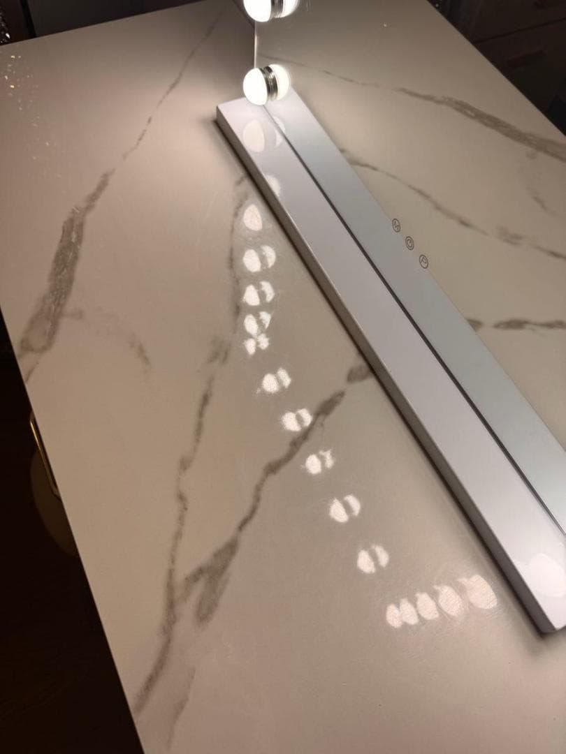 ベロア調　ドレッサー おしゃれ 化粧台　女優ミラー　内部レザー調　大理石調