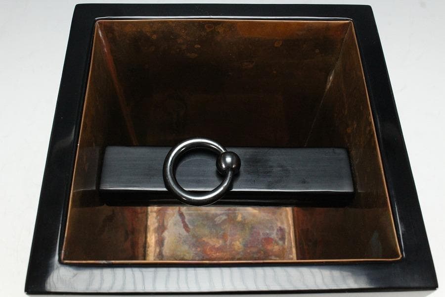 華道 漆塗り 釣瓶 花器 一対(K-A985)