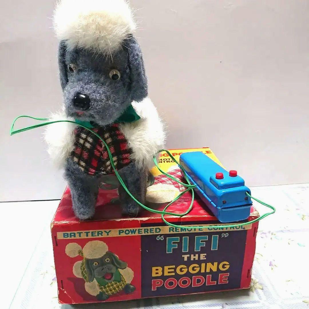 昭和レトロ、ブリキの有線リモコン犬のおもちゃ