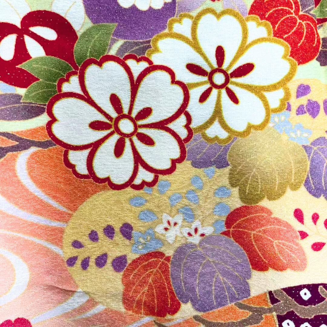 ≪早い者勝ち≫【美品】 振袖 正絹 古典柄 成人式 単品 赤 ラメ 198 ●