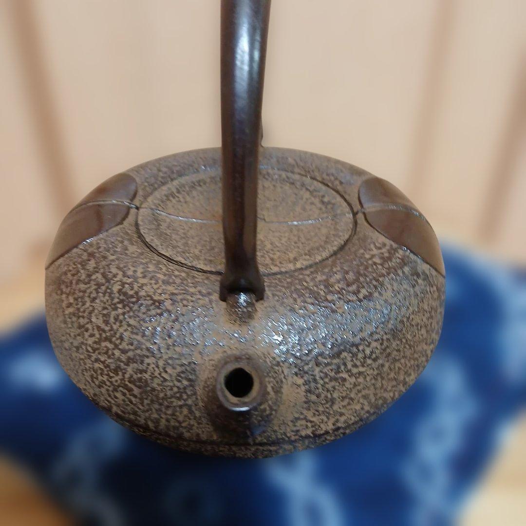 南部鉄器 鉄瓶 照光堂 柿葉絵 茶道具 年代品