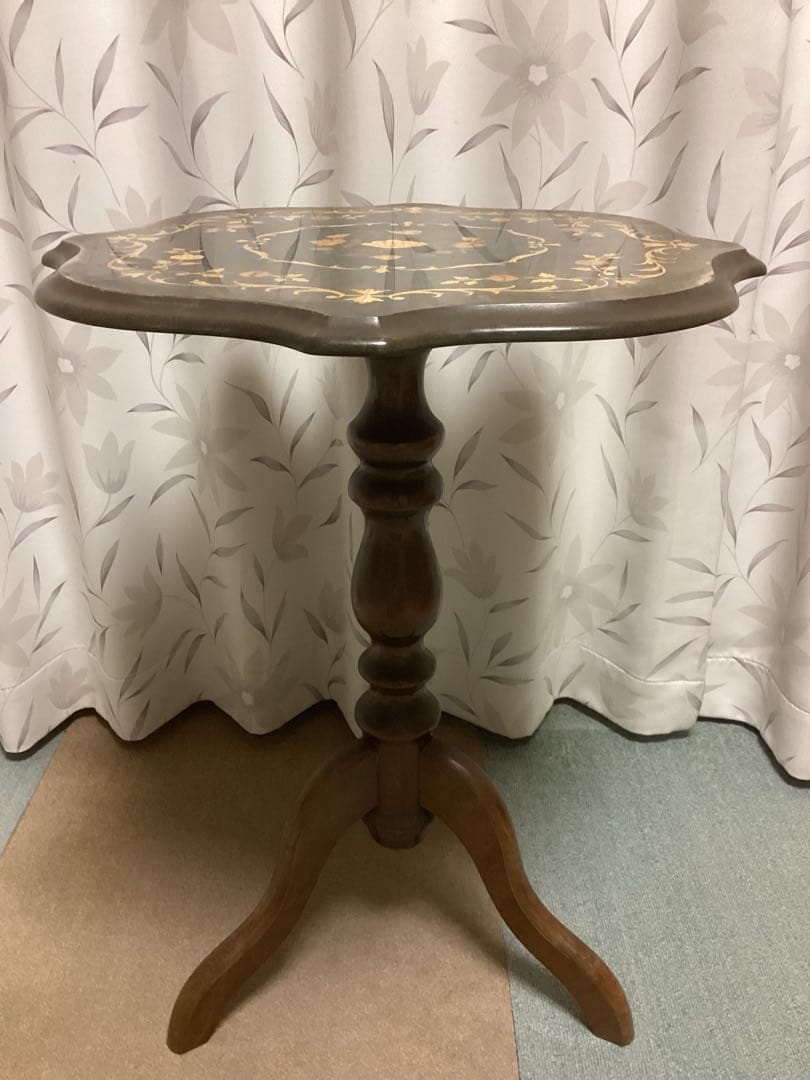 古家具　イタリア製　ドマン　Demain 象嵌　サイドテーブル