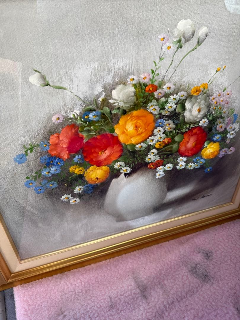 ポール・アダモス Paul Admos 油彩　花図 静物画 油彩　絵画　値下げ中