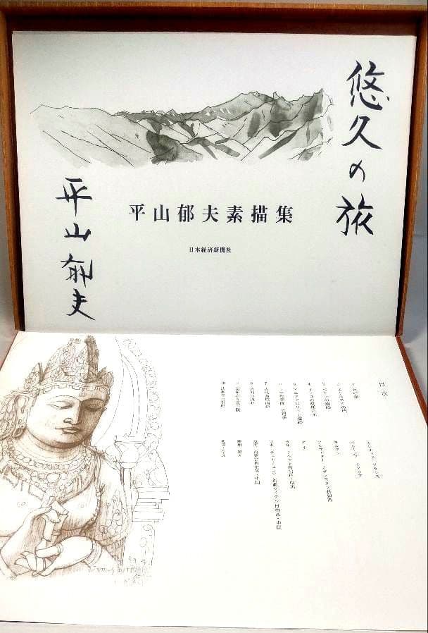 悠久の旅 平山郁夫素描集 日本経済新聞社 絵画全10作品揃 額付
