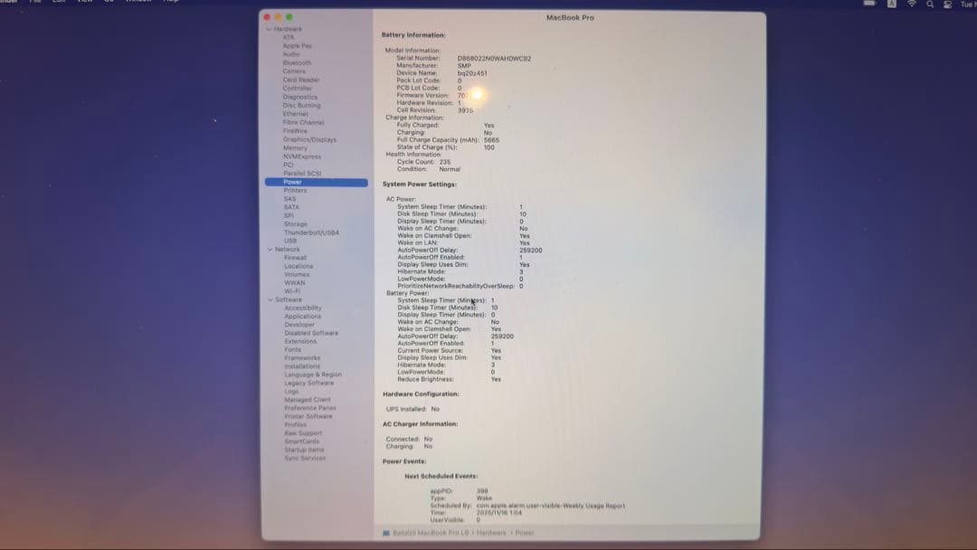 MacBook本体 A1706 15 inch 16GB/250GB MacBook Pro