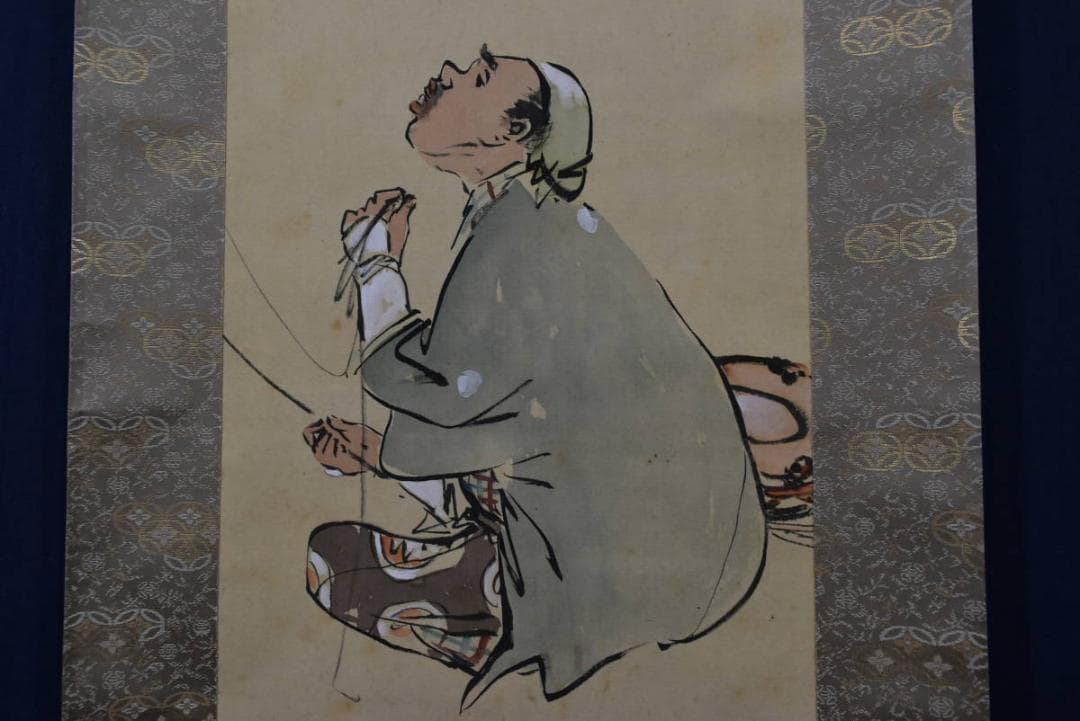 春涛/猿回し図/掛軸/名家伝来/AA-45