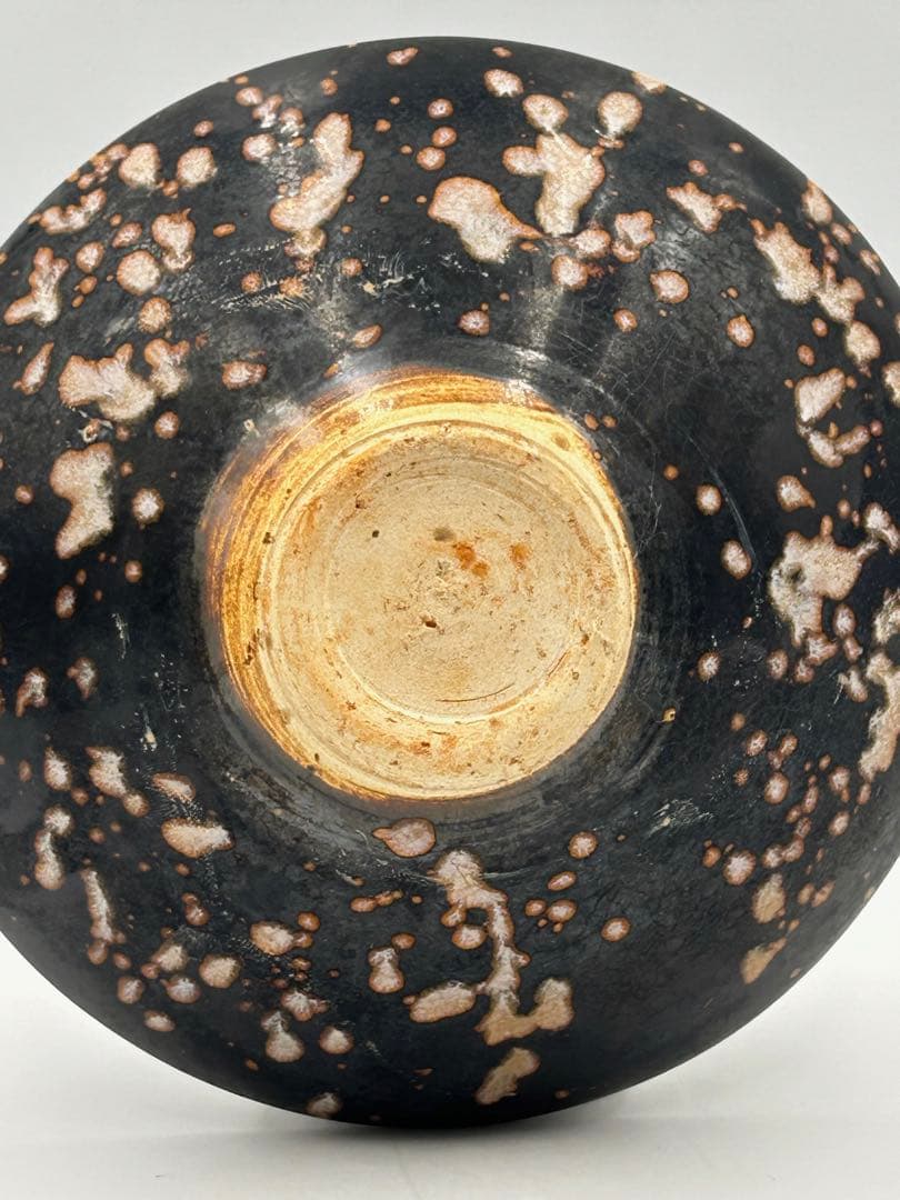 ★0037宋時代 吉州窯 玳皮天目茶碗 珍珠紋 ★茶道具 茶器 唐物天目