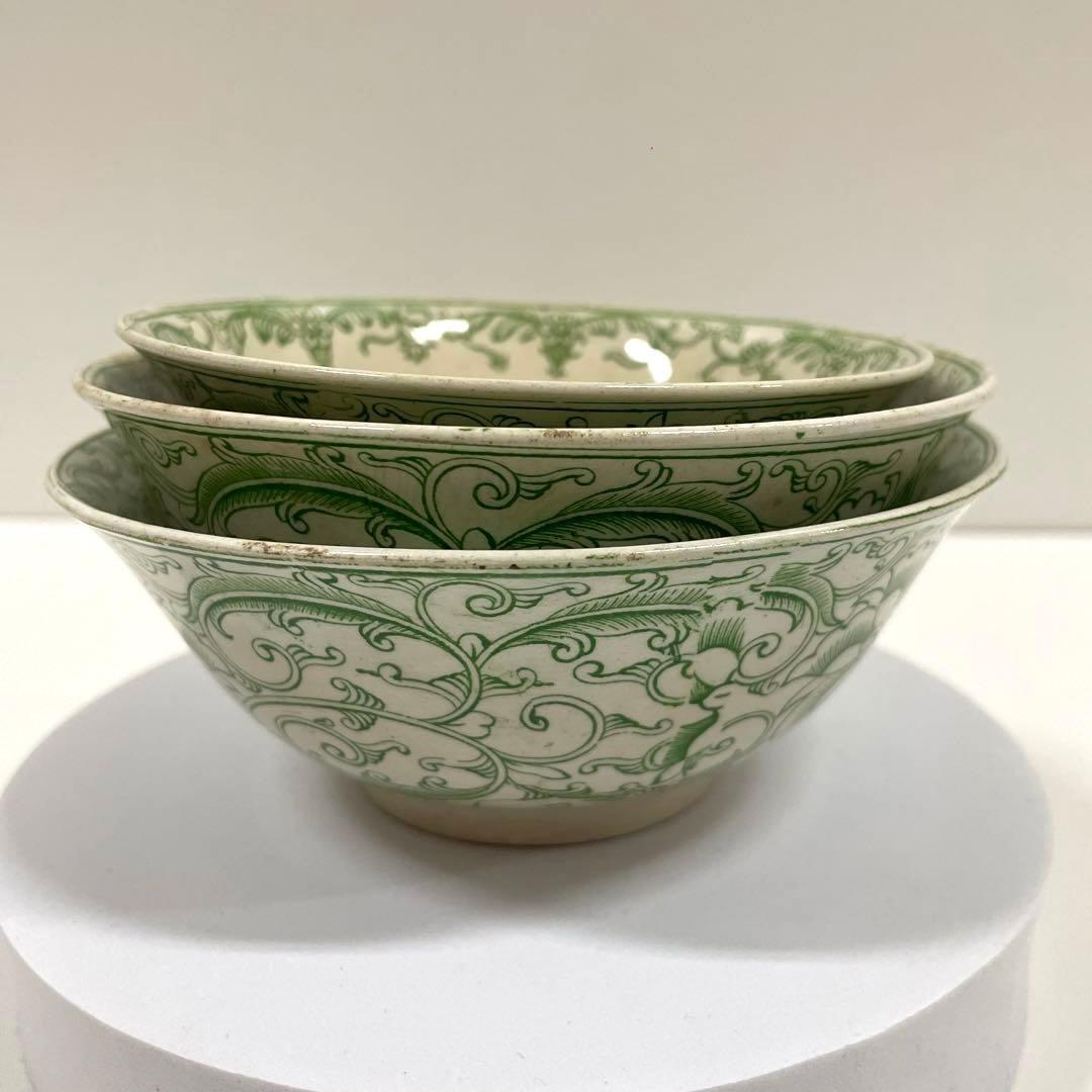 #XG203 骨董・アンティーク・時代物・阿蘭陀焼・デルフト・三重鉢・共箱付