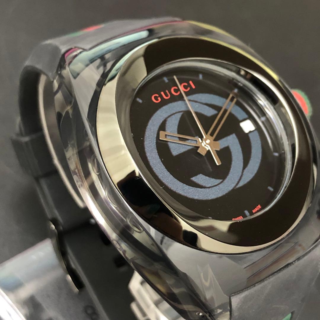 (C052309)GUCCI 137.1 腕時計 ラバーシェリーライン グッチ