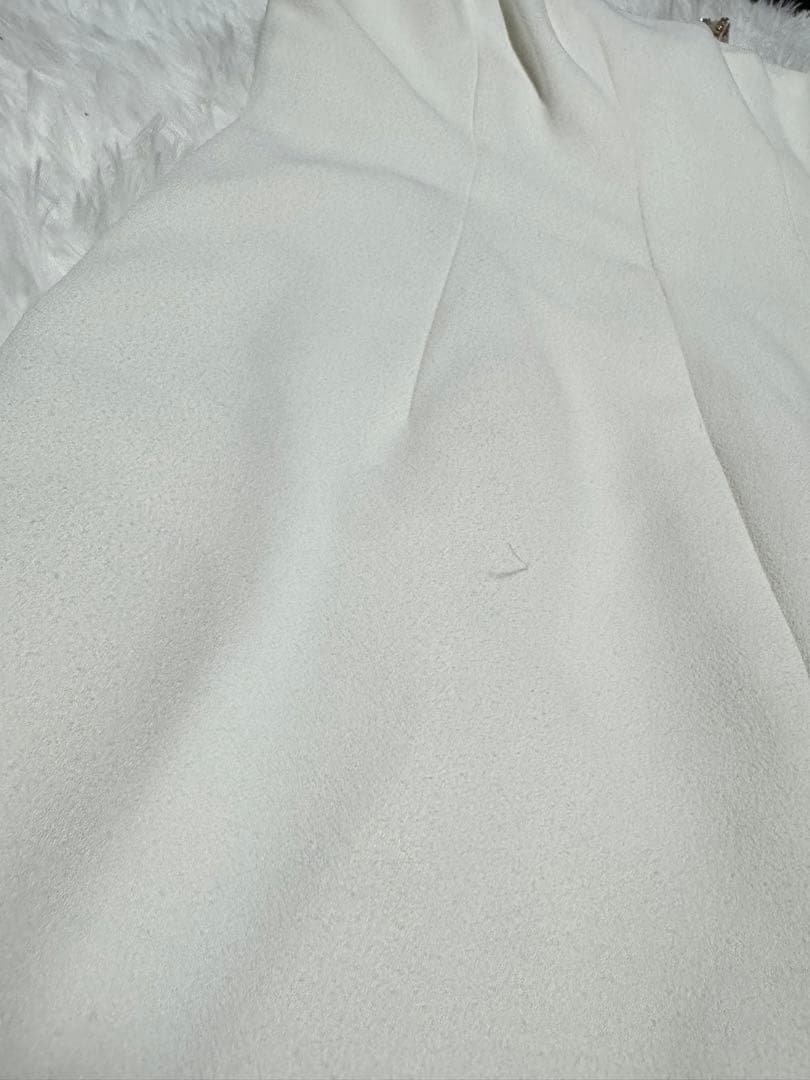 ROBE de FLEURS Glossy スリット　白　M ロングドレス