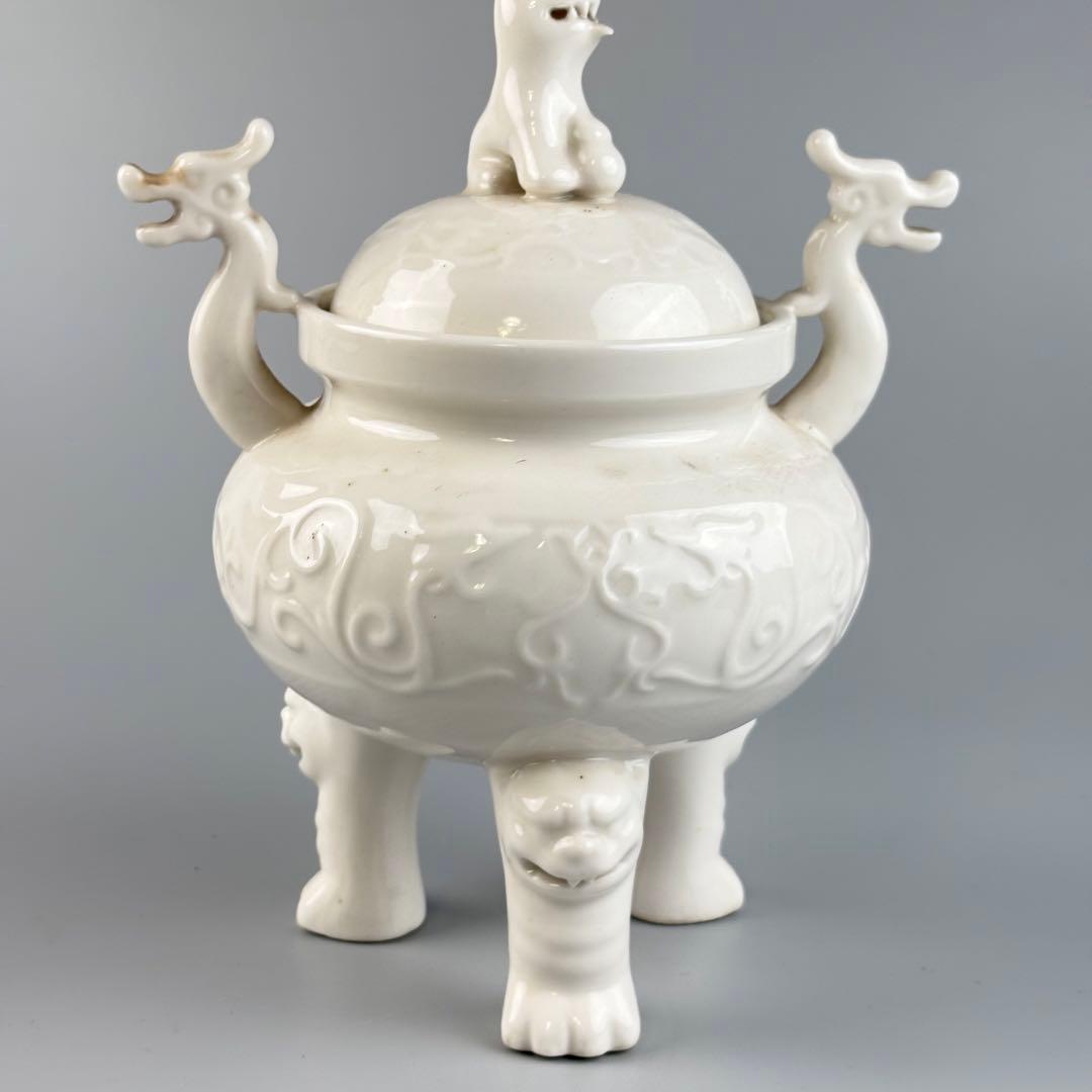 中国　白磁 香炉 三足炉