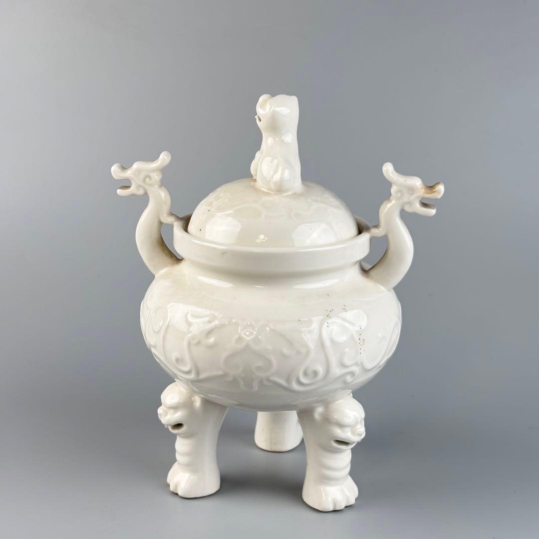 中国　白磁 香炉 三足炉
