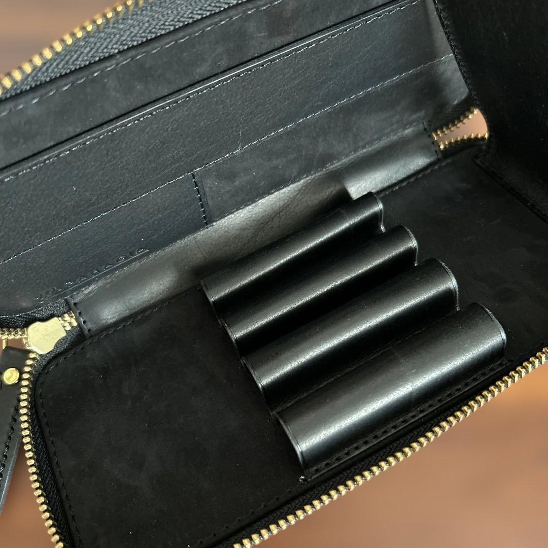 バハギア　Bagagia&Craft ラウンドジップペンケース ネロ　ブラック