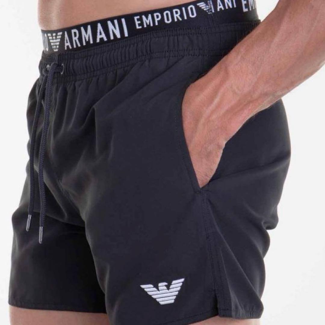 美品　エンポリオアルマーニ　メンズ　スイムウェア　ショートパンツ　M 黒