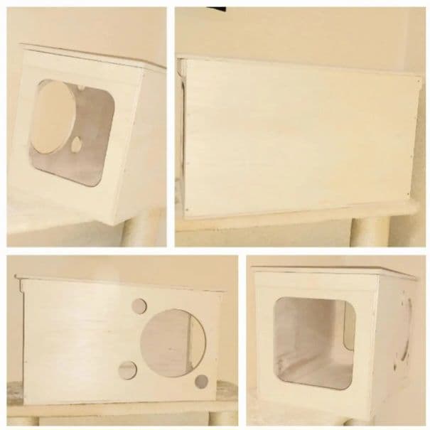 Petioバナナ型ベッド 木製ハウス猫用品2点セット