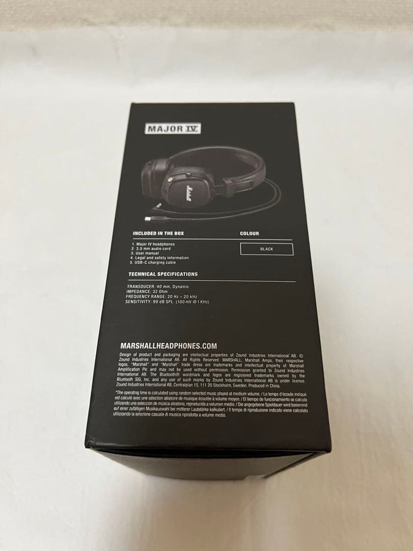 マーシャル　ヘッドホンMAJOR IV 4 ブラック