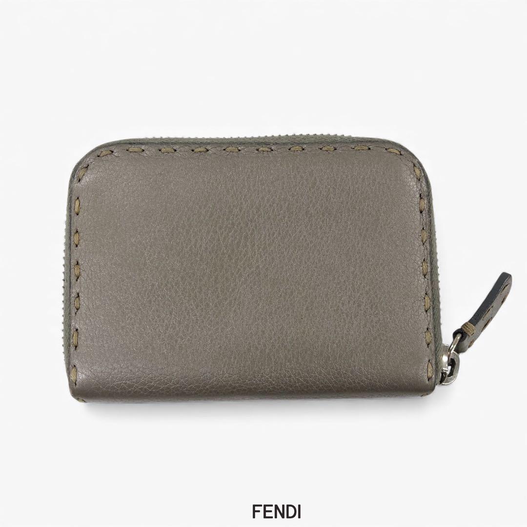 FENDI フェンディ セレリア レザー ケース 小銭入れ シルバー系