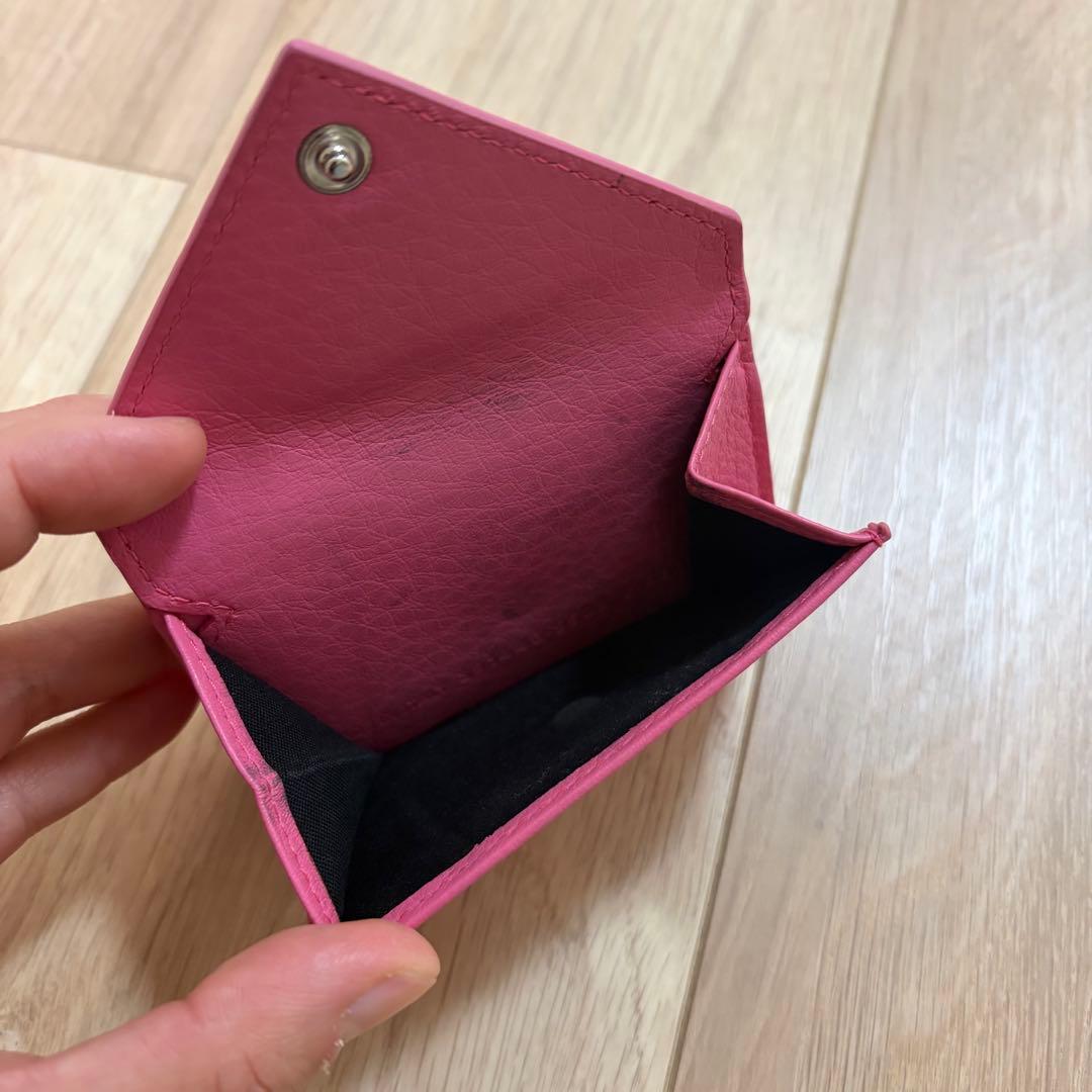 BALENCIAGA ペーパーミニウォレット　ピンク