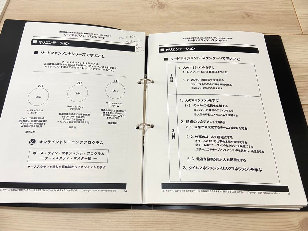 アチーブメント　リードマネジメントセミナー受講テキスト