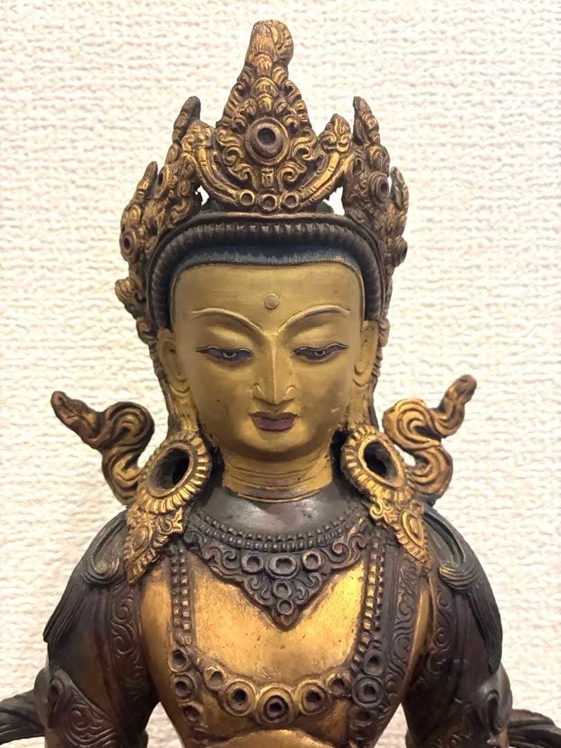 チベット　ネパール　無量寿仏坐像　仏像　金銅仏