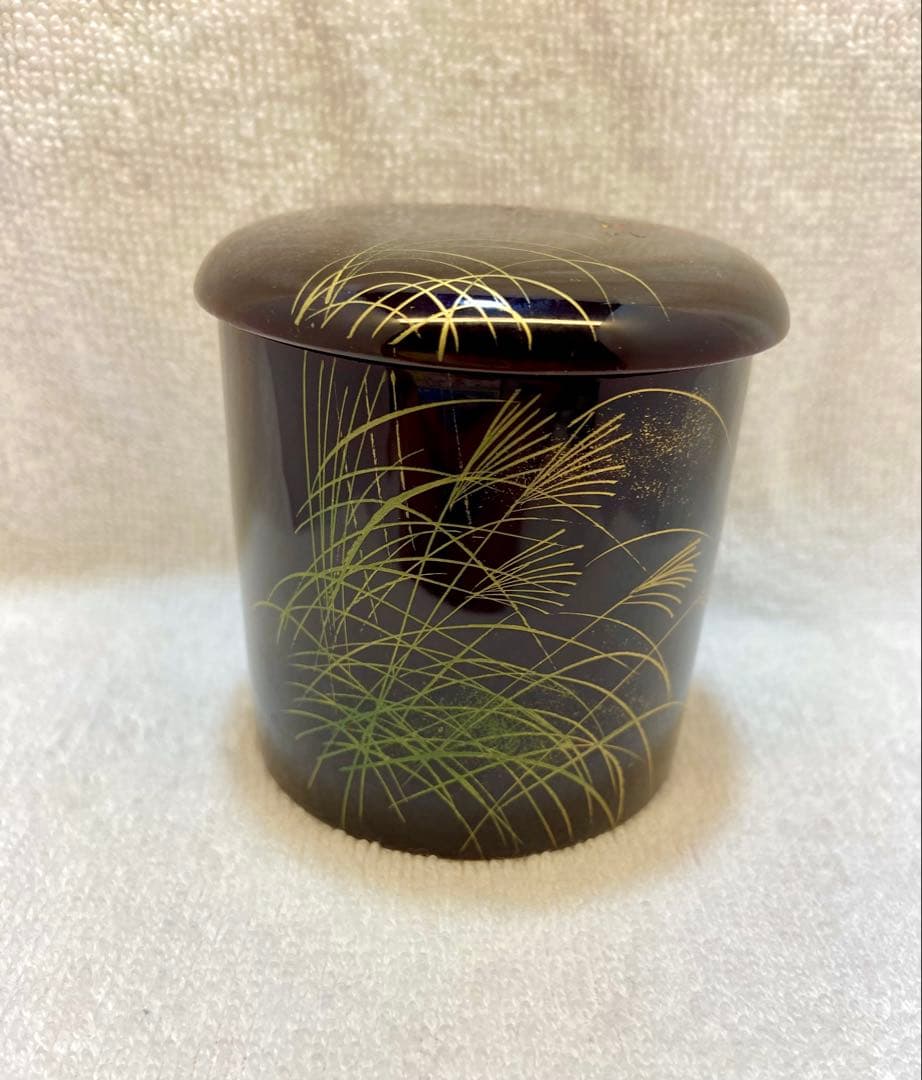 茶道具 棗 茶入 芒（ススキ）に 赤蜻蛉 蒔絵 金輪寺 宗景作【匿名配送】