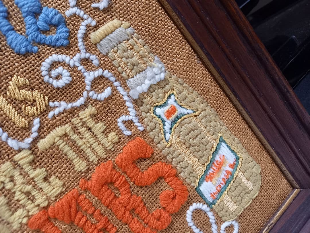 レア　1969年　MILLERS　BEER　ニードルポイント　広告　サインボード