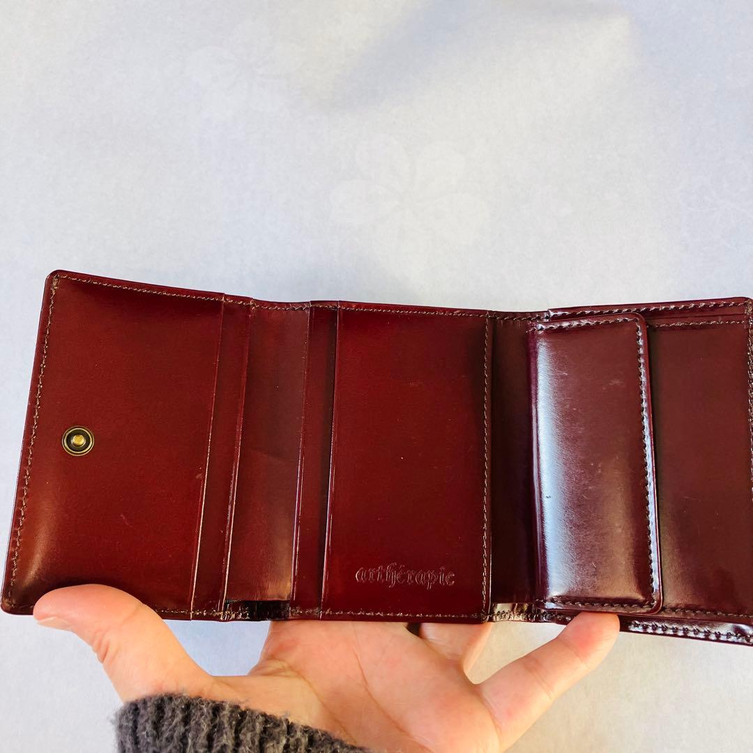 artherapie アルセラピィ三つ折りコンパクト ローズ薔薇　本革　日本製