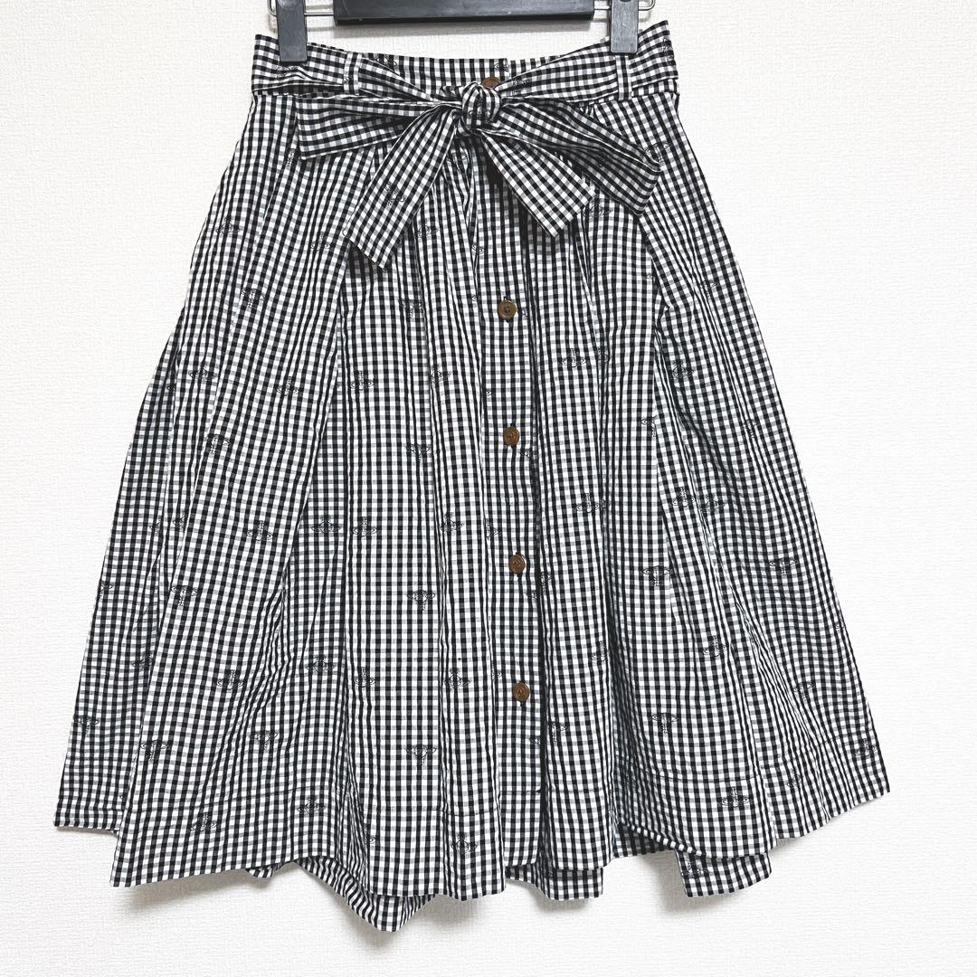 ヴィヴィアンウエストウッド スカート オーブ柄 リボン