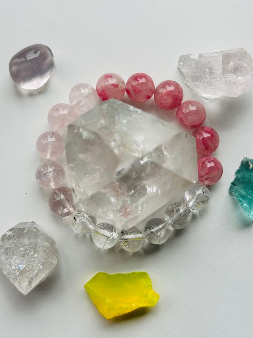 ユニドロブレスレット　ピンク系　16センチ