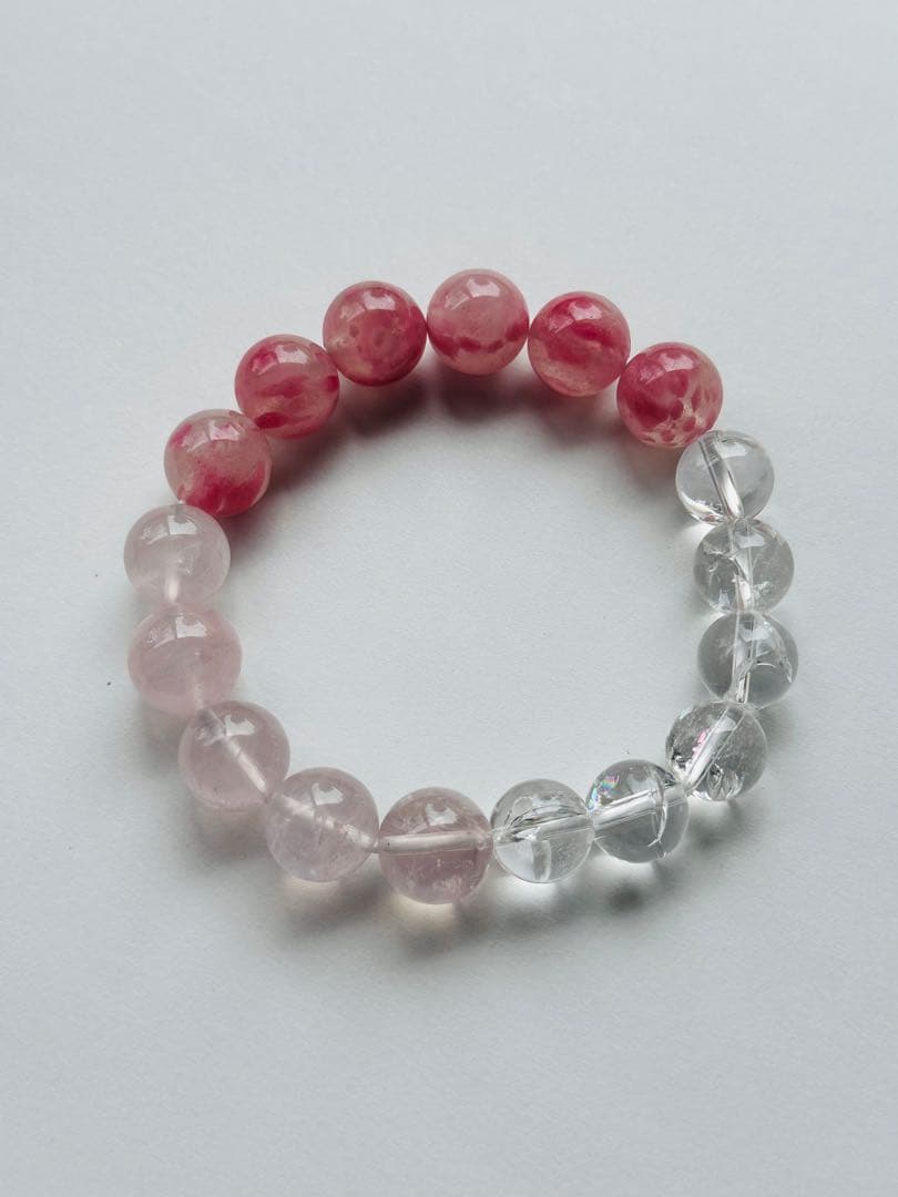 ユニドロブレスレット　ピンク系　16センチ