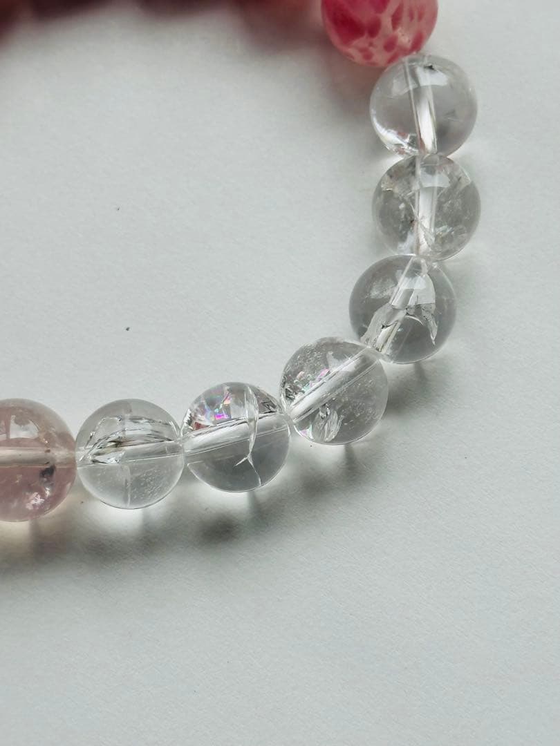 ユニドロブレスレット　ピンク系　16センチ