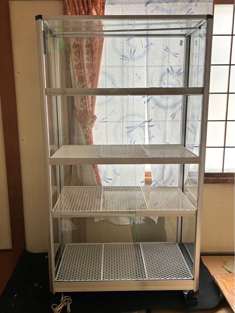 中型スライド扉温室ショーケース(植物用、観葉植物、園芸用品、爬虫類飼育用)