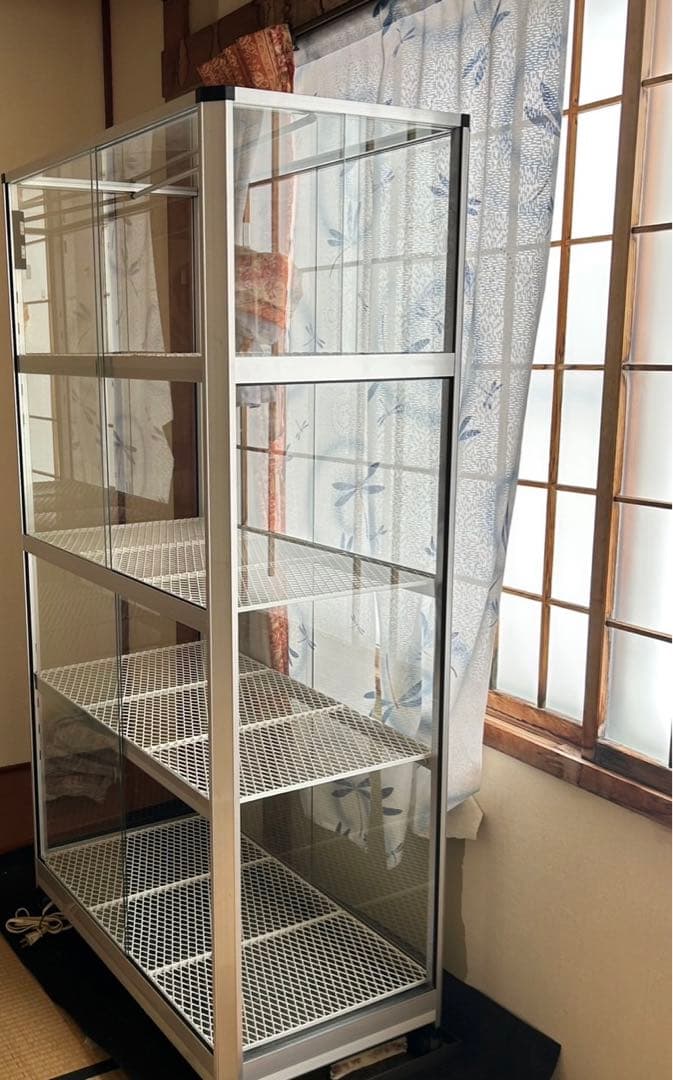 中型スライド扉温室ショーケース(植物用、観葉植物、園芸用品、爬虫類飼育用)