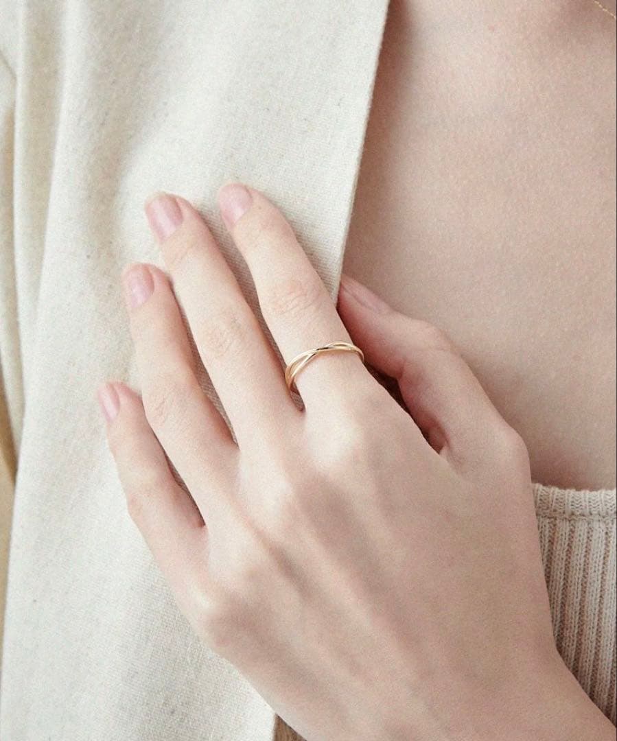 【1/18まで限定最終価格!】ete K10YGクロスリング 9号