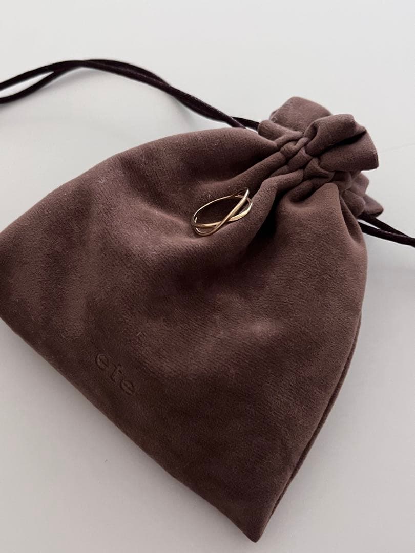 【1/18まで限定最終価格!】ete K10YGクロスリング 9号