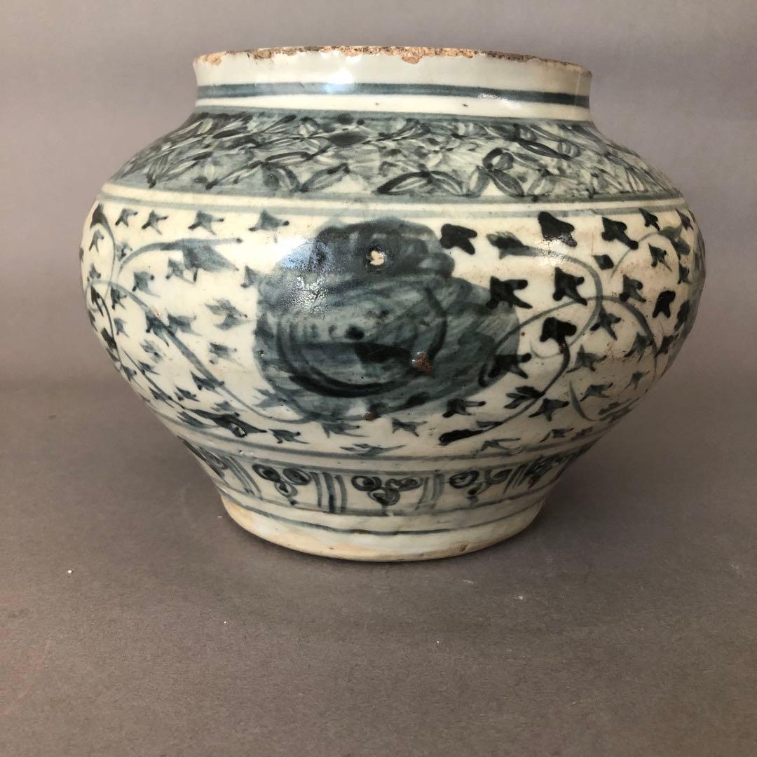 中国骨董　南海古陶　安南　ベトナム　青花染付　壺　花瓶　アンティーク　陶器　中国