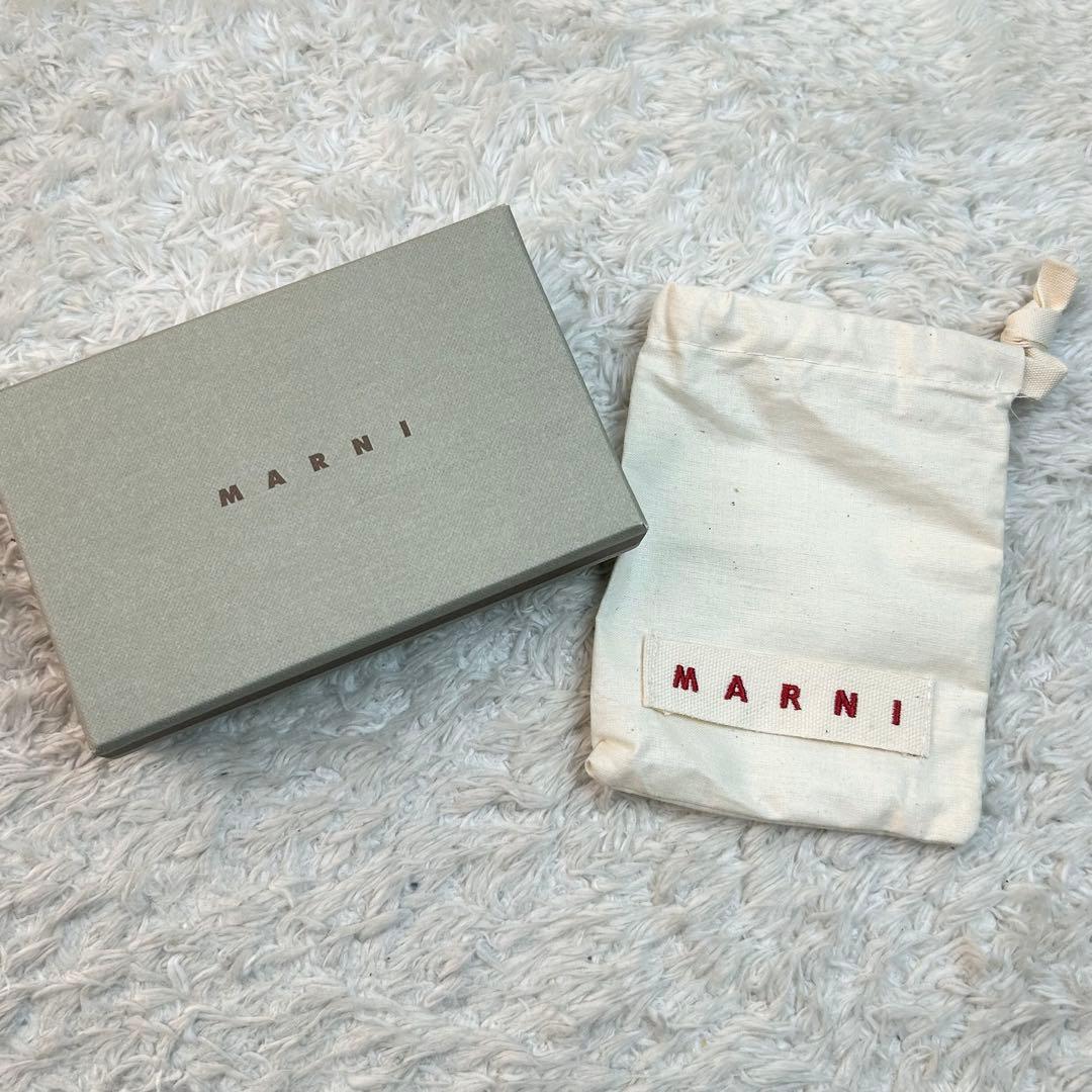MARNI マルニ 三つ折り財布 サフィアーノレザー 箱袋付 ブラック