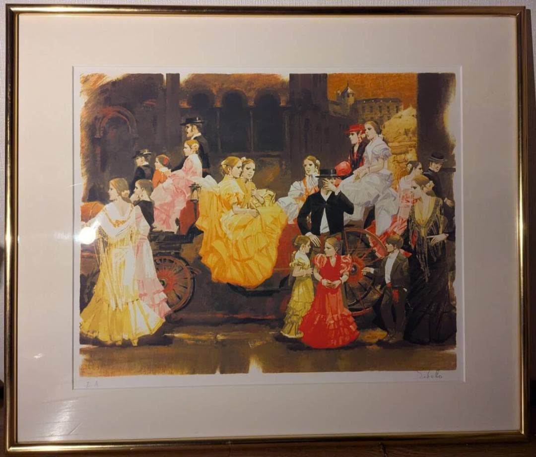 【真作】版画　斎藤三郎　リトグラフ　セビリアの華　スペイン舞踏　箱入　X13