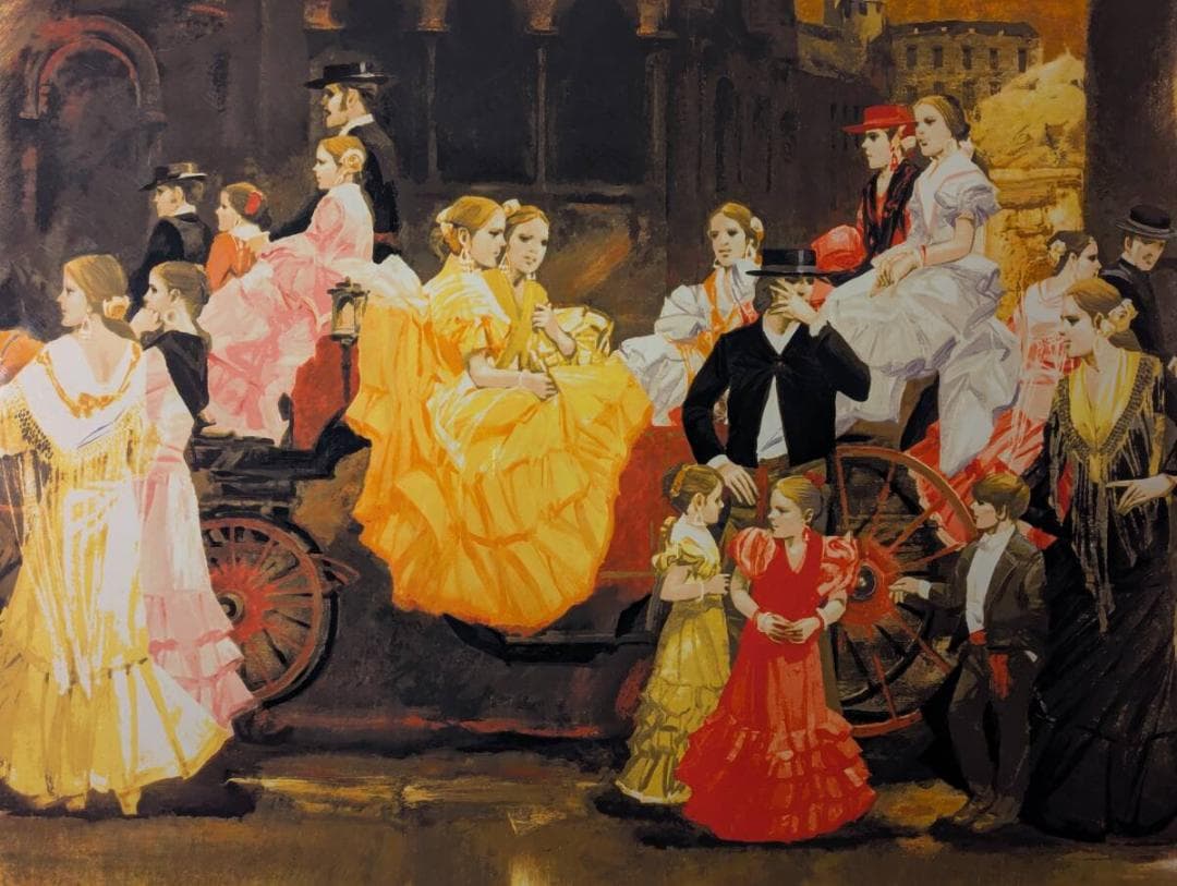 【真作】版画　斎藤三郎　リトグラフ　セビリアの華　スペイン舞踏　箱入　X13