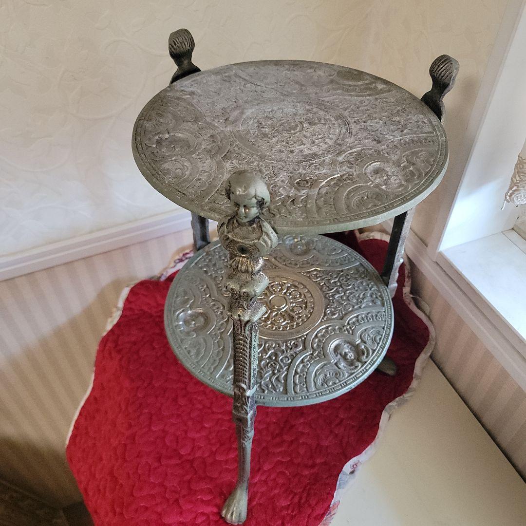 ご契約済みです！　アンティーク-ラック　サイドテーブル　コンソール　花台　真鍮製