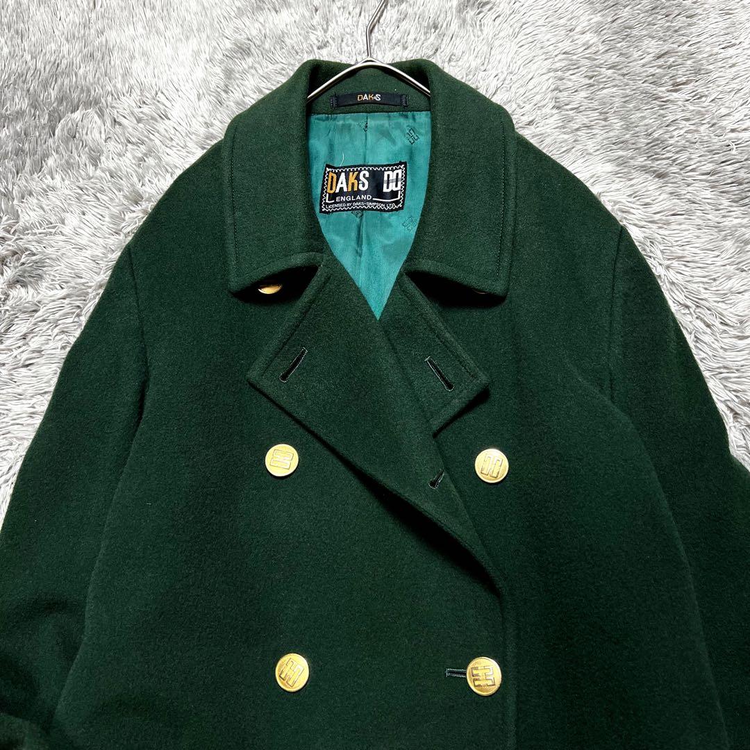 DAKS カシミヤ 金ボタン ダブルブレスト チェスターコート L相当 美品