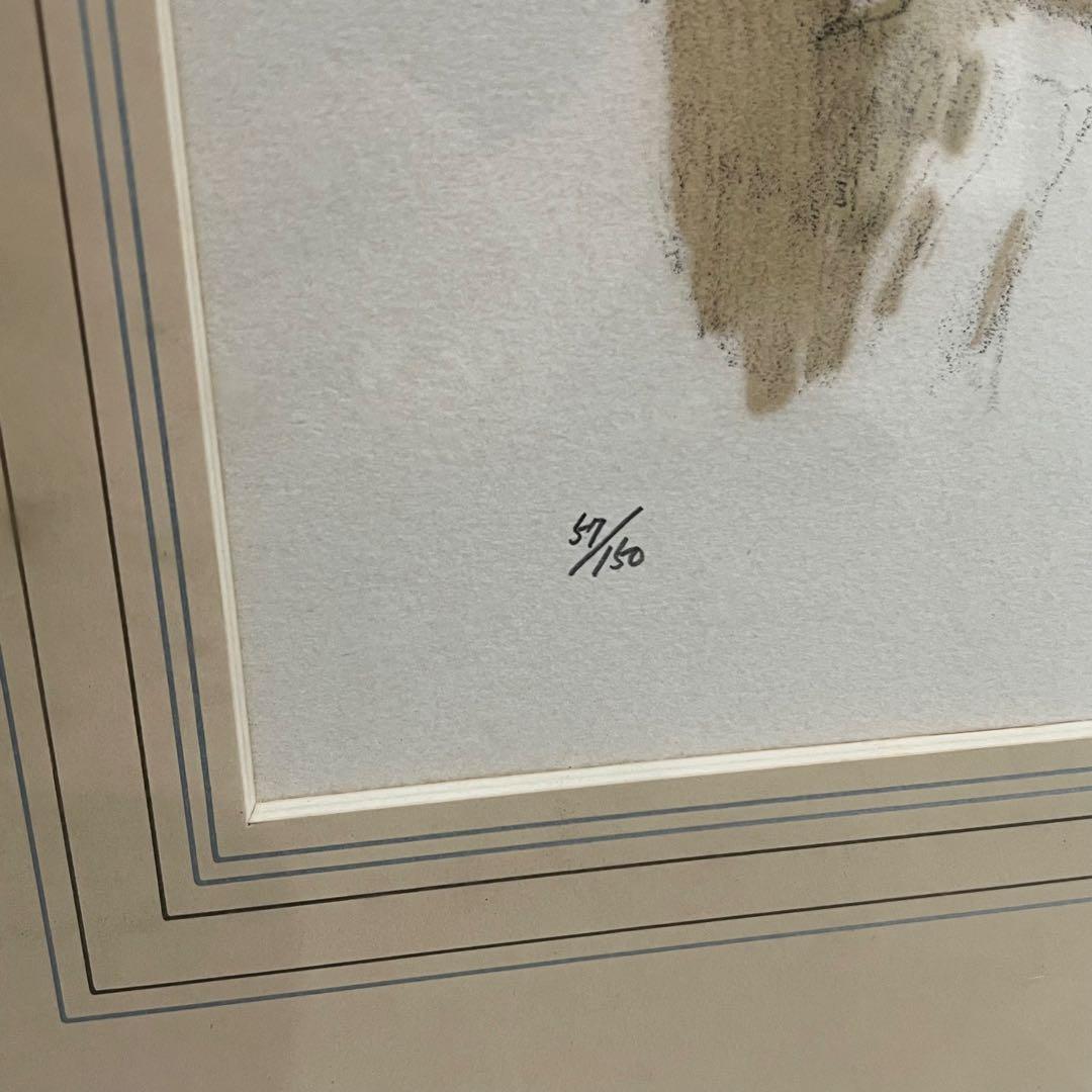 小磯良平 フランス人形 西洋人形 リトグラフ 額装 絵画 木製フレーム