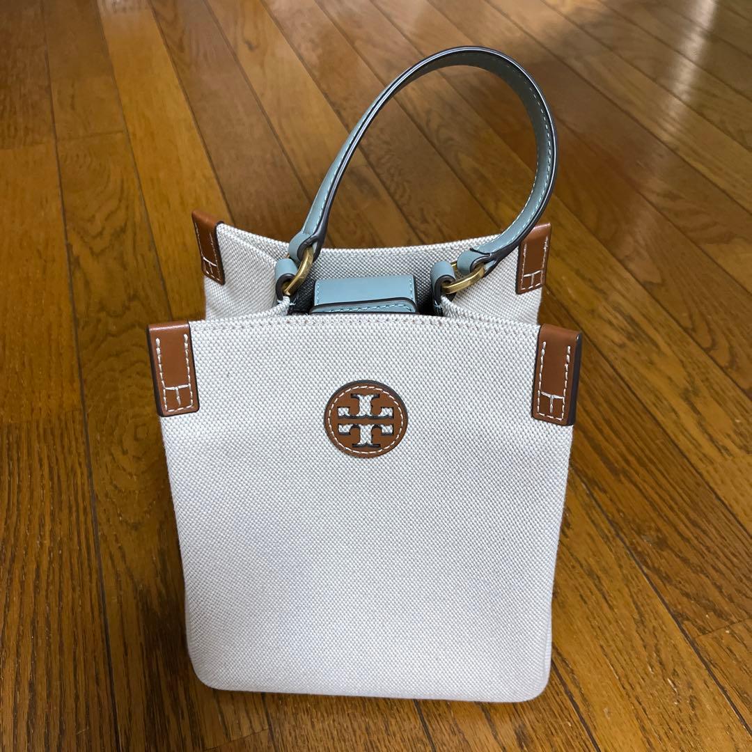 トリーバーチ ベージュ キャンバス バッグ